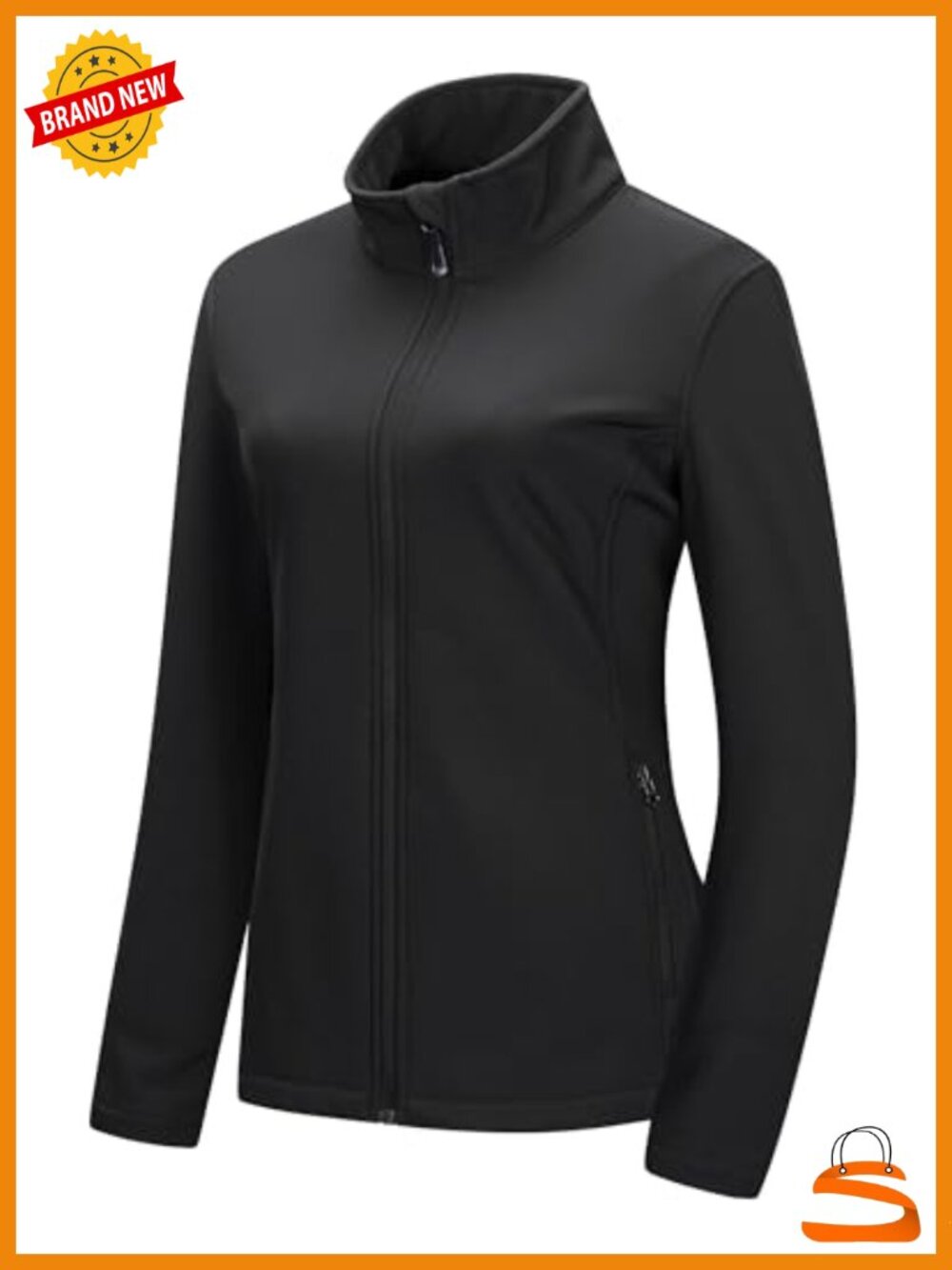 Women's Waterproof Softshell Jacket Lightweight Fleece Lined Windproof Coat